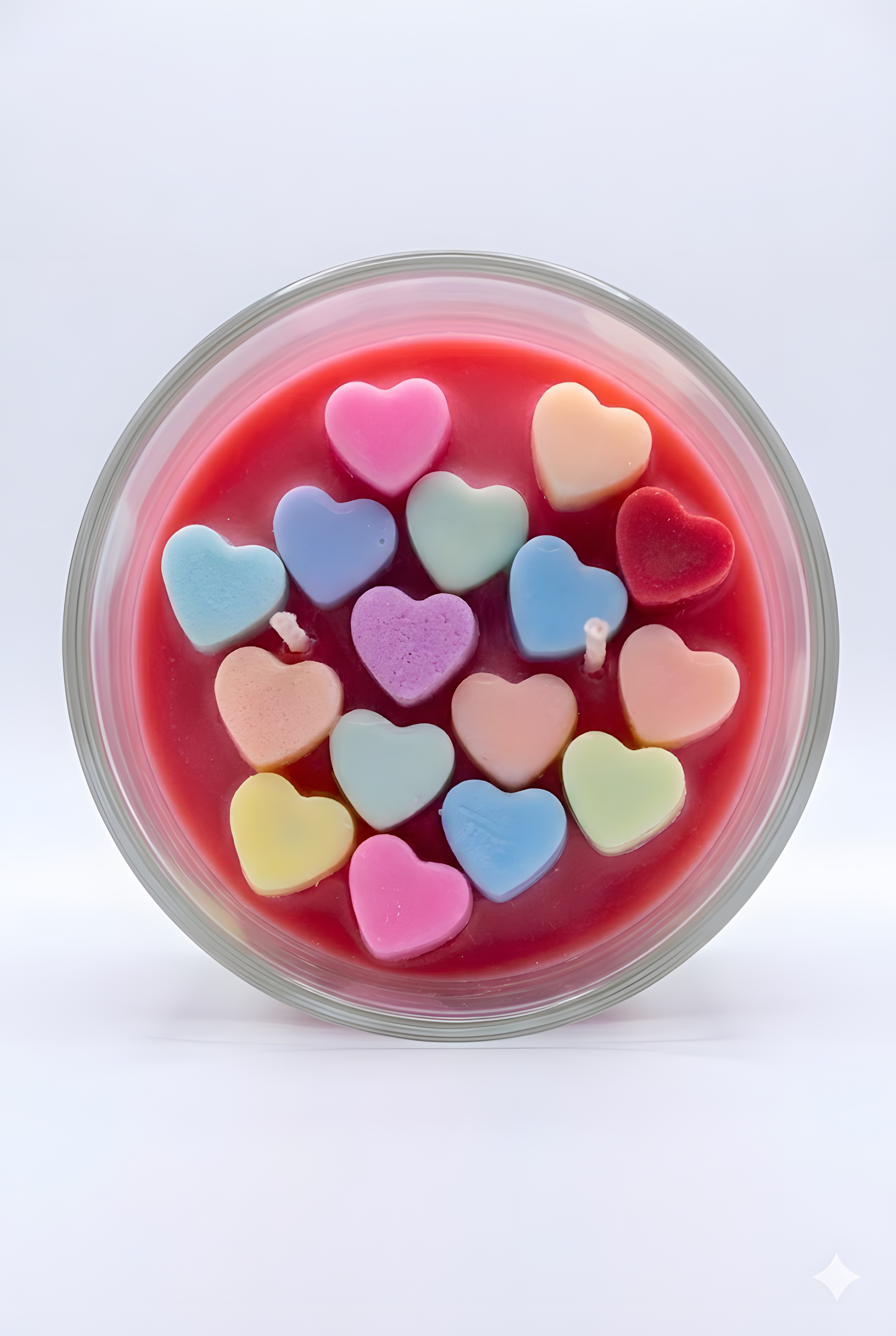 Sweethearts" Dual-Wick Artisan Candle – Pastel Hearts Edition