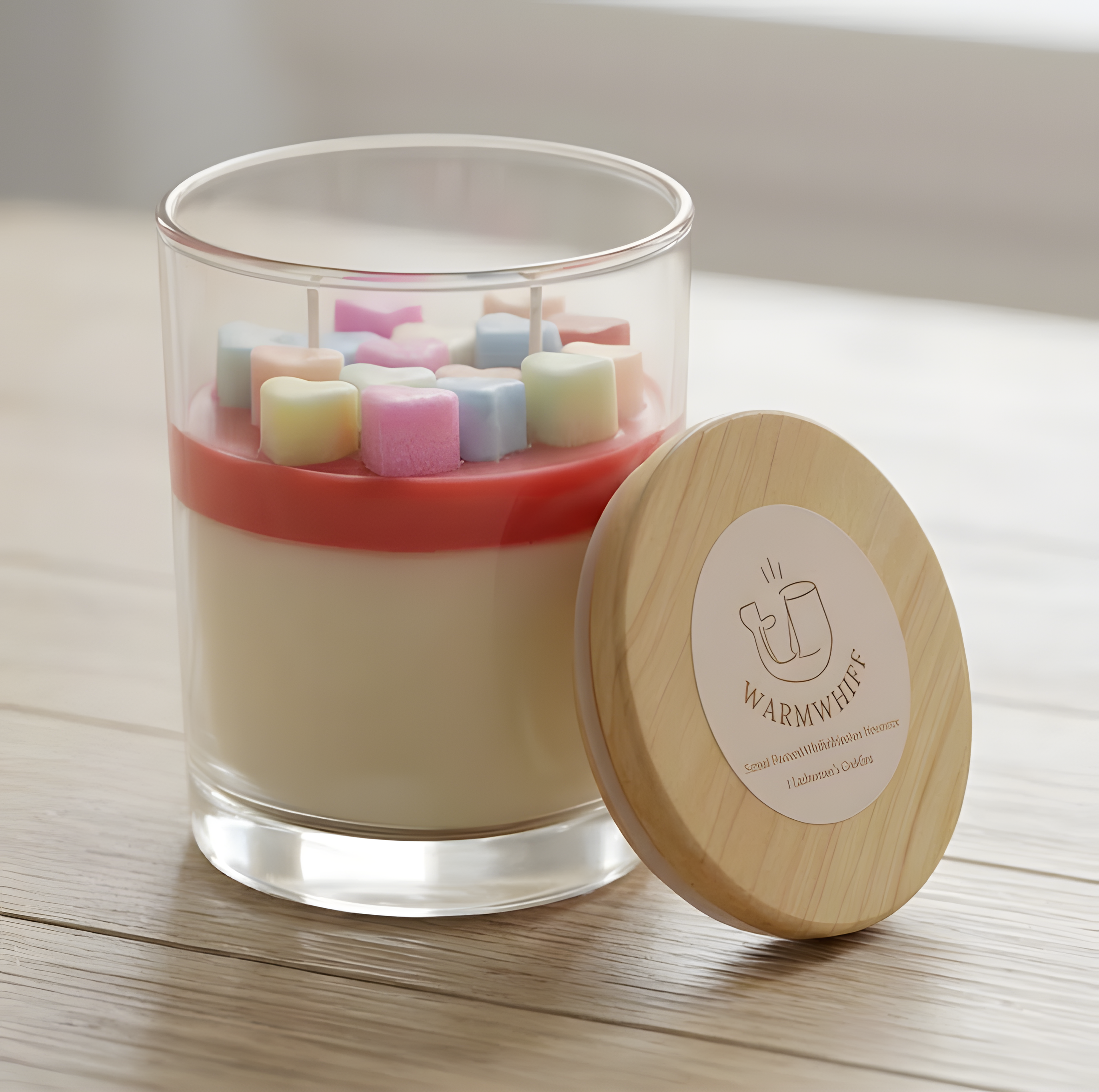 Sweethearts" Dual-Wick Artisan Candle – Pastel Hearts Edition