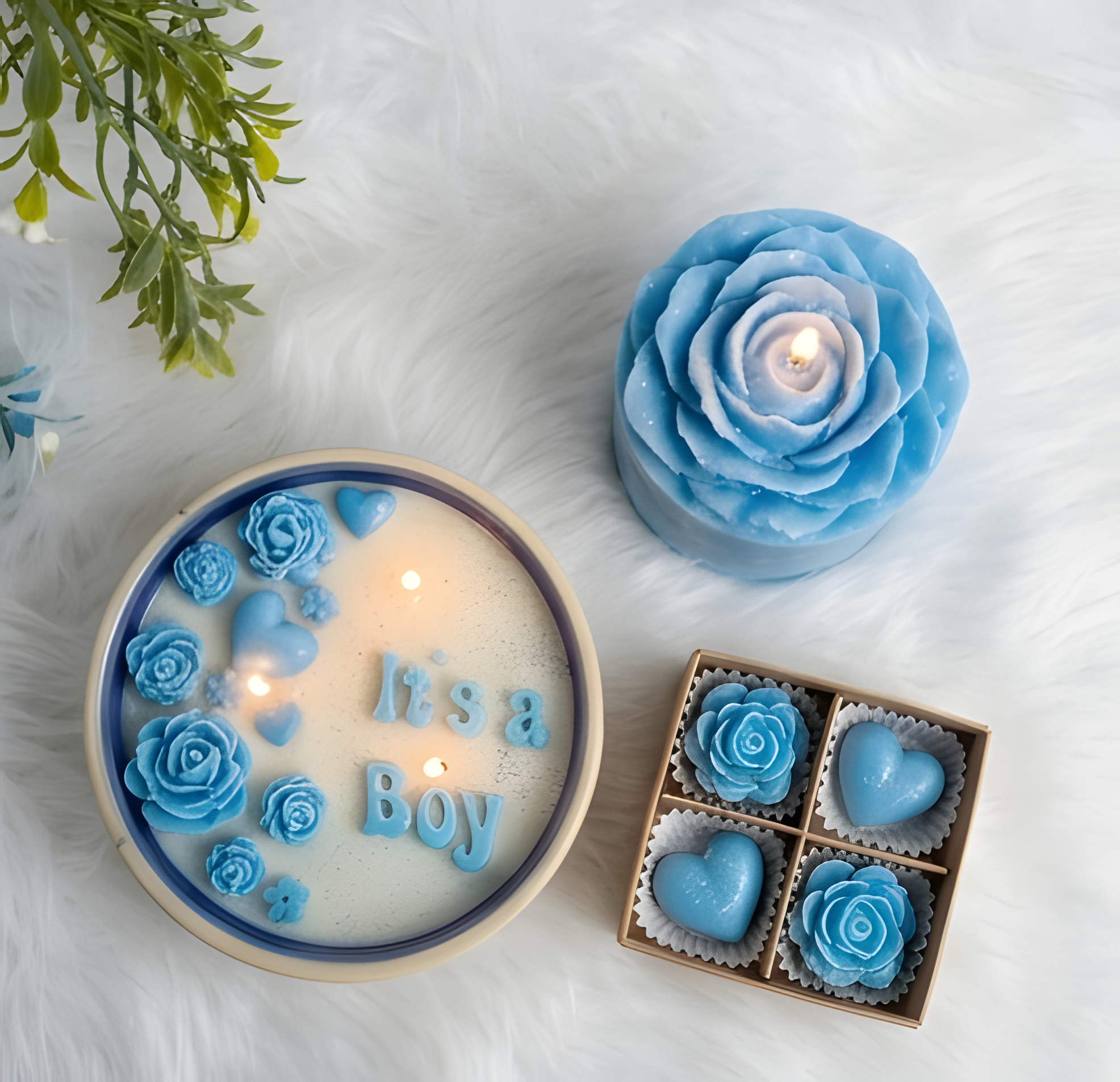 It's a Boy" Custom Celebration Candle Bowl