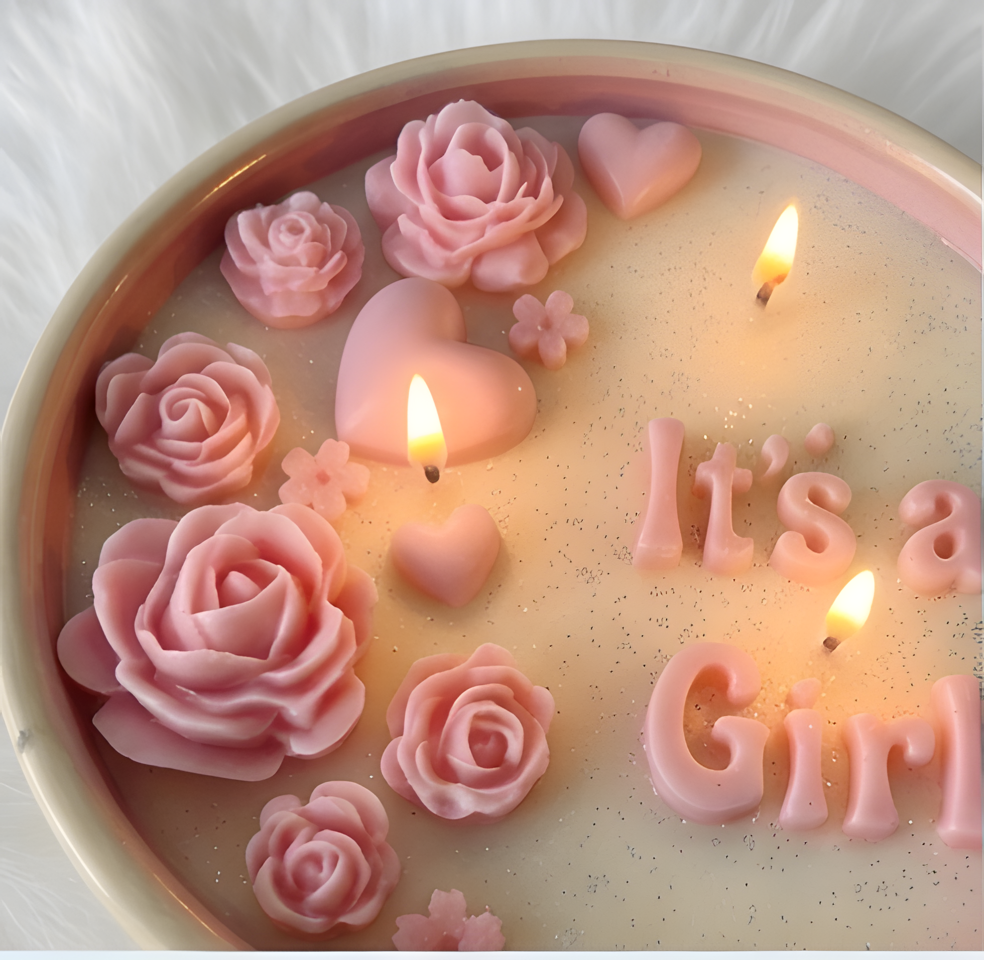 It's a Girl" Custom Celebration Candle Bowl