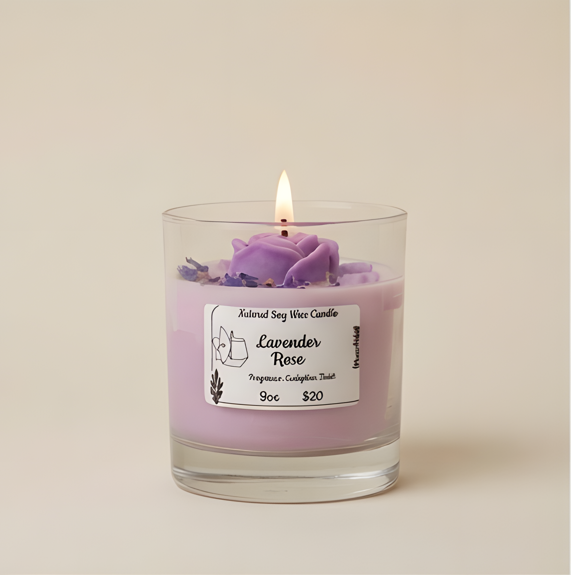 Wild Lavender & Velvet Rose Botanical Candle