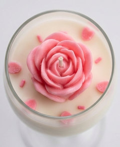 The "Rosé Romance" Wine Glass Scented Candle – Blooming Rose Edition