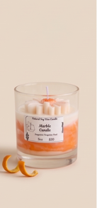 Marble Flower Candle – Tangerine Twist