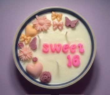 Sweet 16" Custom Milestone Celebration Candle Bowl