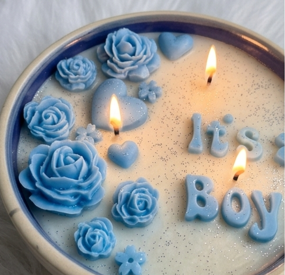 It's a Boy" Custom Celebration Candle Bow