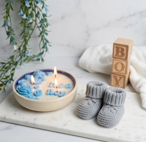 It's a Boy" Custom Celebration Candle Bowl