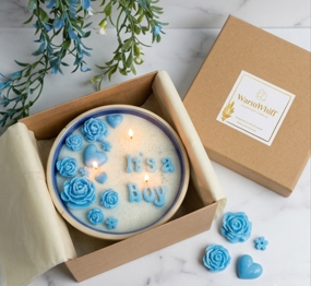 It's a Boy" Custom Celebration Candle Bowl