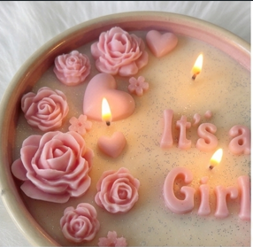 It's a Girl" Custom Celebration Candle Bowl