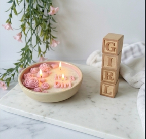 It's a Girl" Custom Celebration Candle Bowl