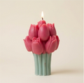 Blooming Tulip Bouquet Sculptural Pillar Candle