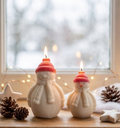 Snowman Sculptural Pillar Candle