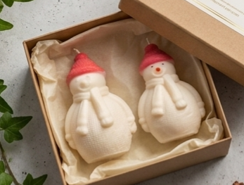 Snowman Sculptural Pillar Candle
