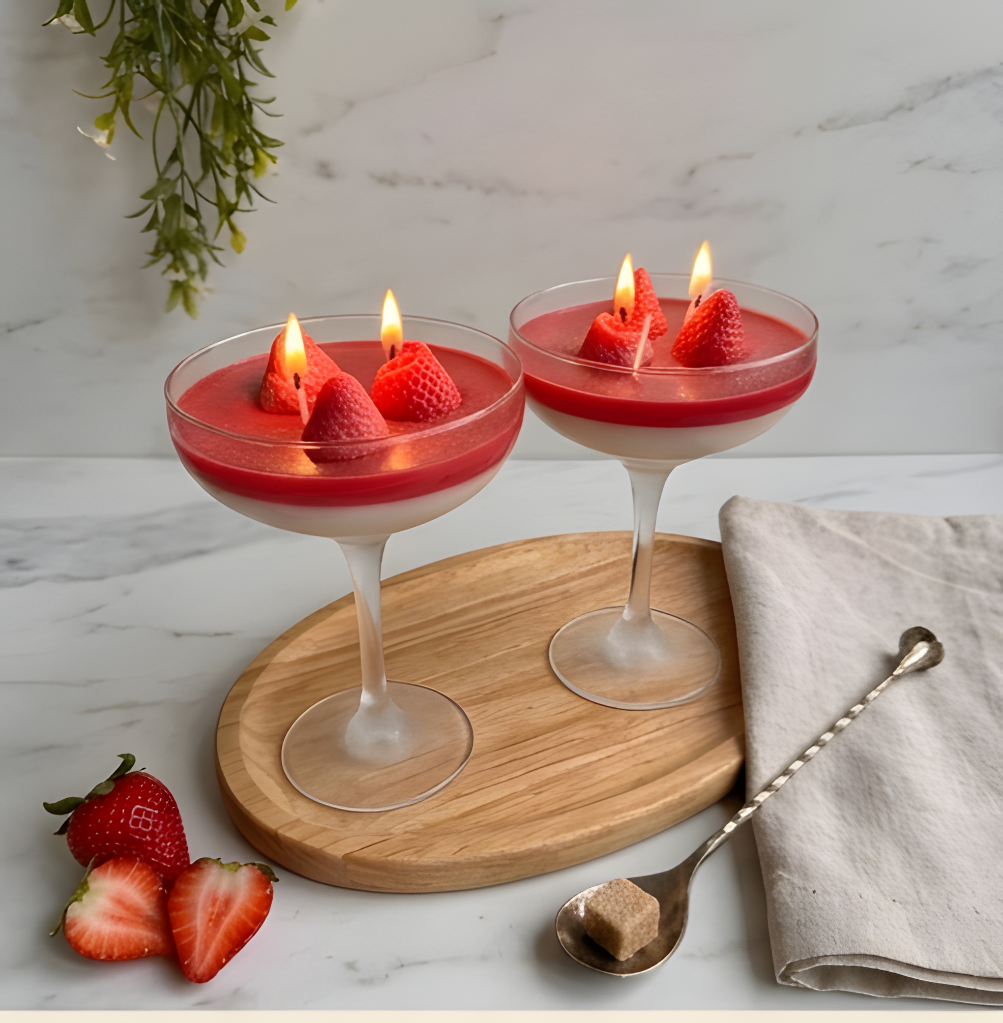 Strawberries & Cream Coupe Candle
