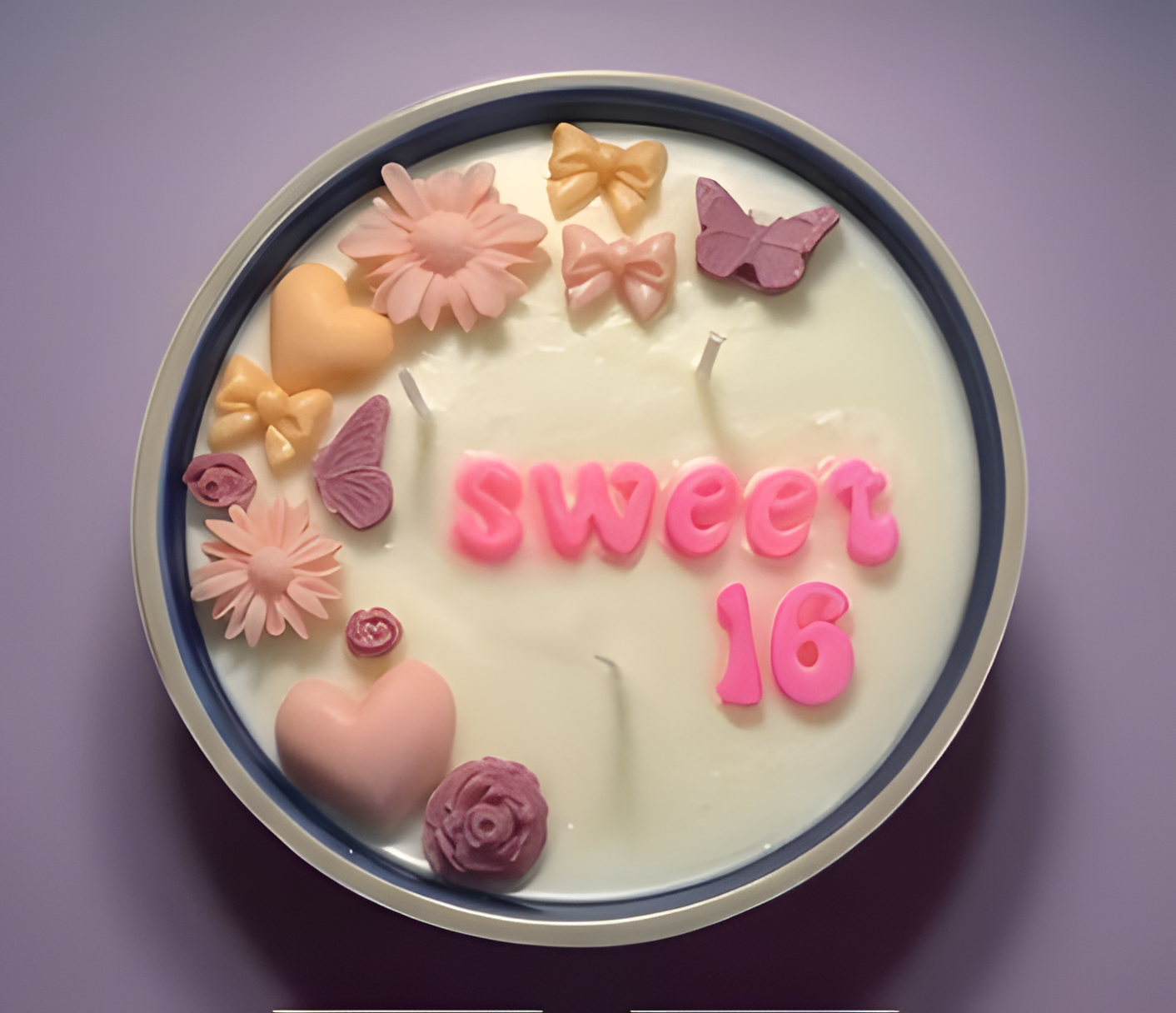 Sweet 16 candle gift — custom soy wax celebration bowl by WarmWhiff