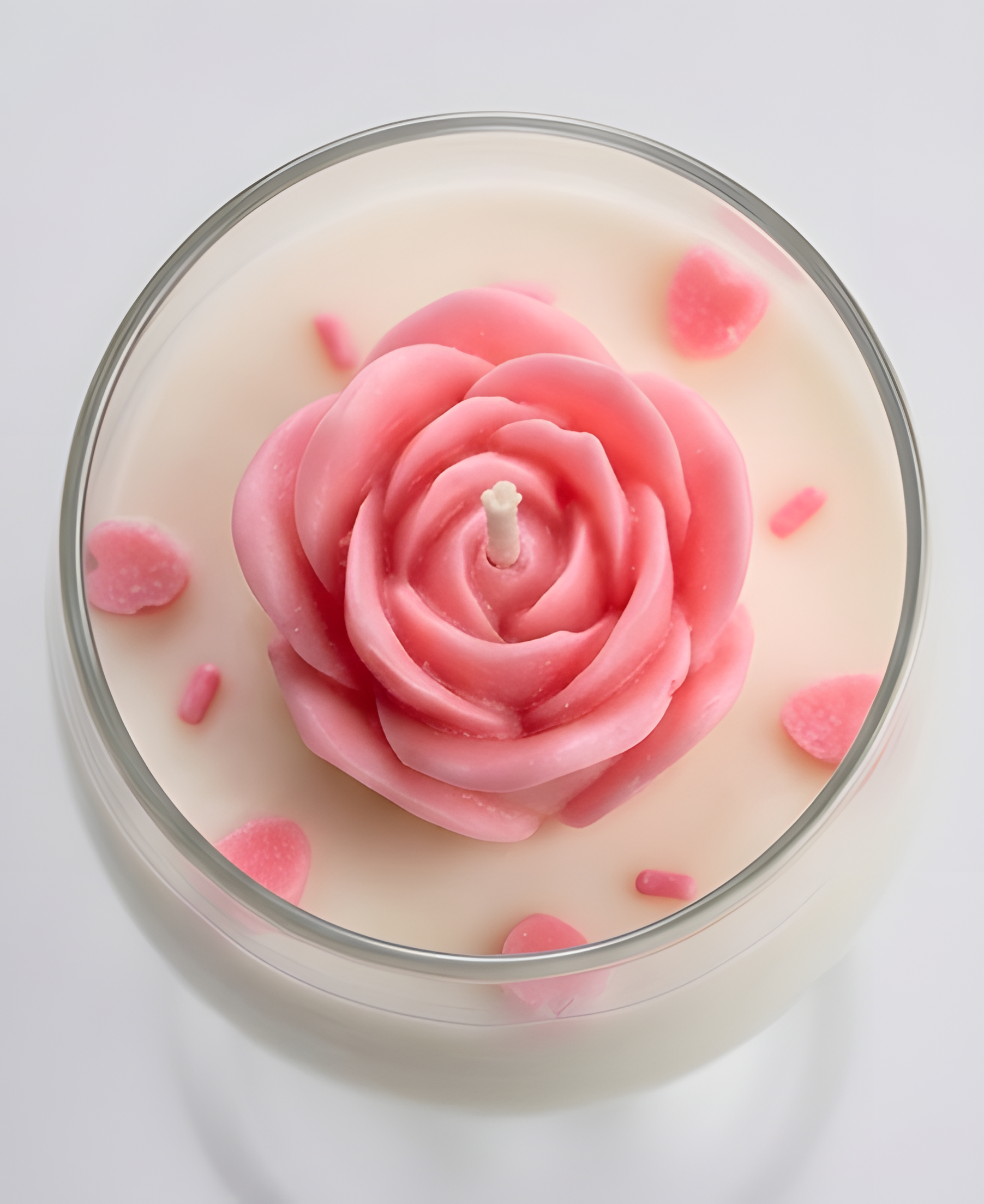 The "Rosé Romance" Wine Glass Scented Candle – Blooming Rose Edition